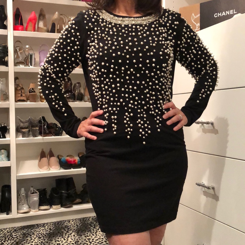 Asos Stretch Pearl Embellished Dress